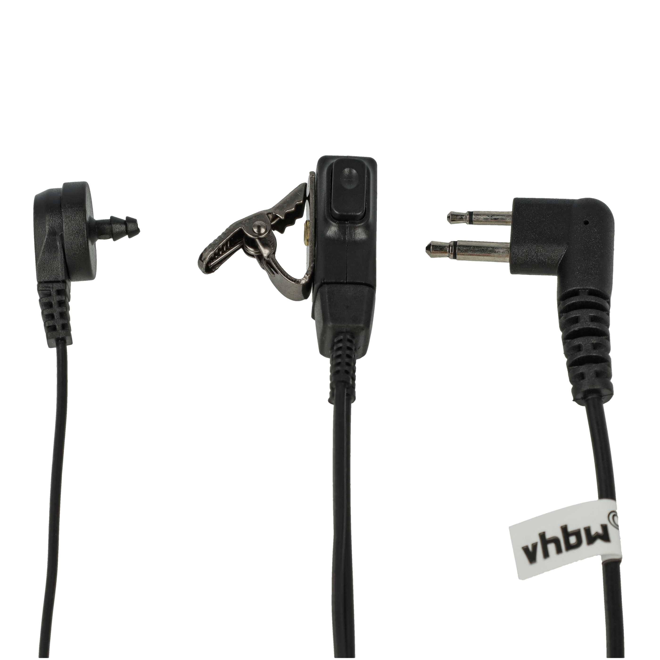 vhbw 5x Headset kompatibel mit Motorola GP300 | GP73, GP600, GP68, CP040 Funkgerät - transparent, schwarz, Transparenter