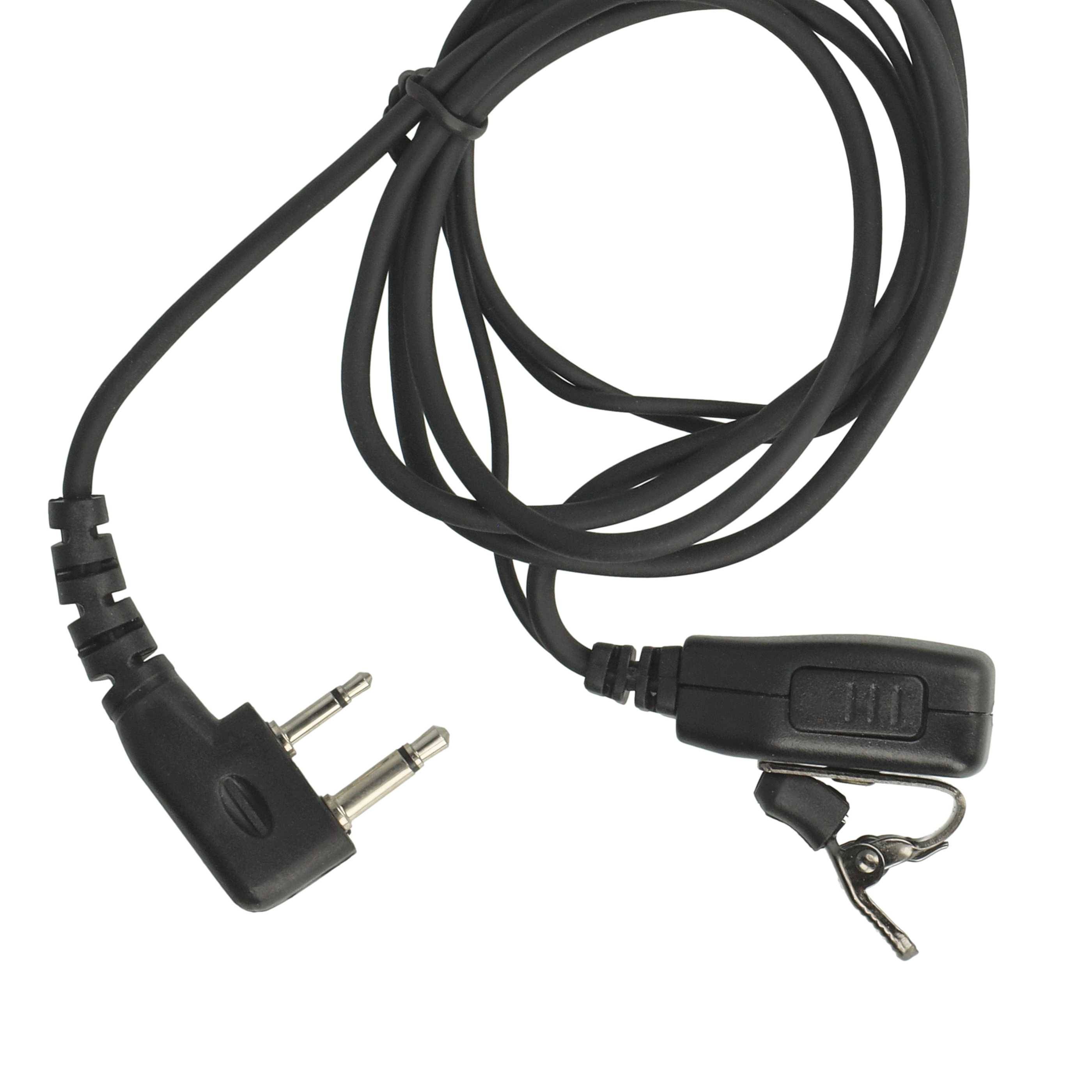 vhbw 10x Headset kompatibel mit Rexon RL328S | RL328CQ, RL328+, RL328 Plus, RL328 Funkgerät - schwarz, Transparenter