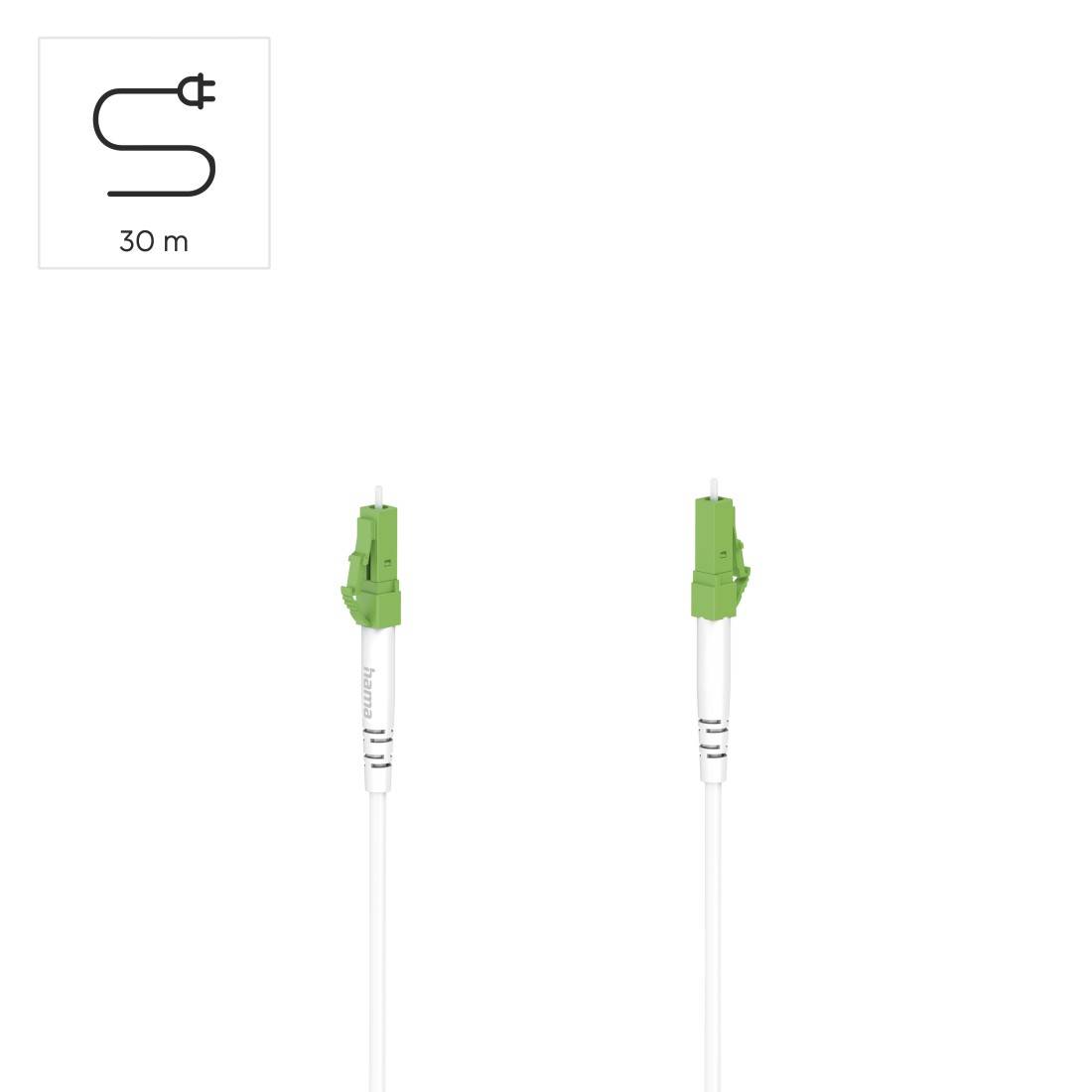 hama 00200800 Glasfaser-Netzwerkkabel, LC/APC-Stecker - LC/APC-Stecker, 10 Gbit/s, 30 m