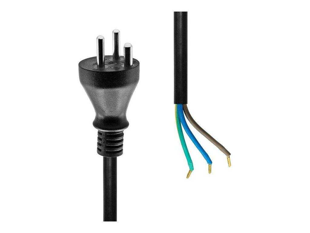 MicroConnect Stromkabel - Typ K (M) zu ohneStecker - 10 m - Schwarz - Dänemark