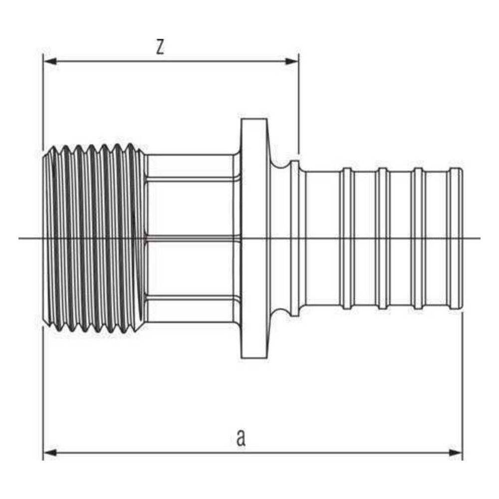 Rehau Übergang Rautitan RXplus, 25mm x R 3/4", Rotguss