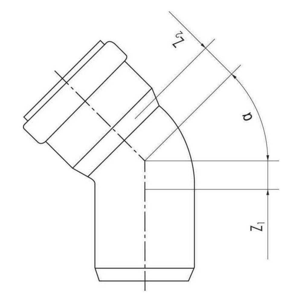 REHAU RAUPIANO PLUS, Bogen, DN 90, 87 Grad, wandverstärkt, 1 Stk.