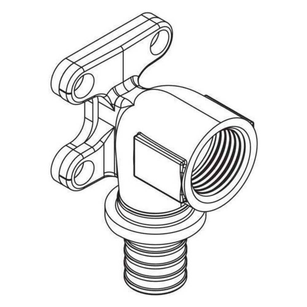Rehau Wandwinkel Rautitan RXplus, 16mm x Rp 1/2", mit quadratischer Wandscheibe, Rotguss
