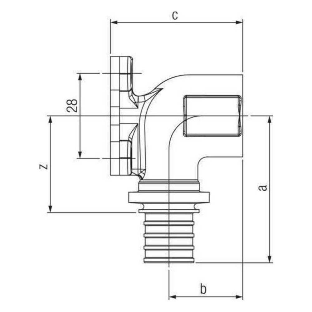 Rehau Wandwinkel Rautitan RXplus, 16mm x Rp 1/2", mit quadratischer Wandscheibe, Rotguss