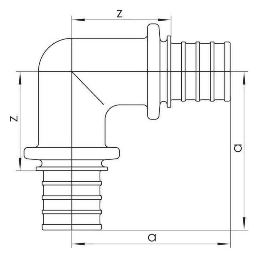 Rehau Winkel SDR 11 LX, 32x32mm, 90 Grad, Messing