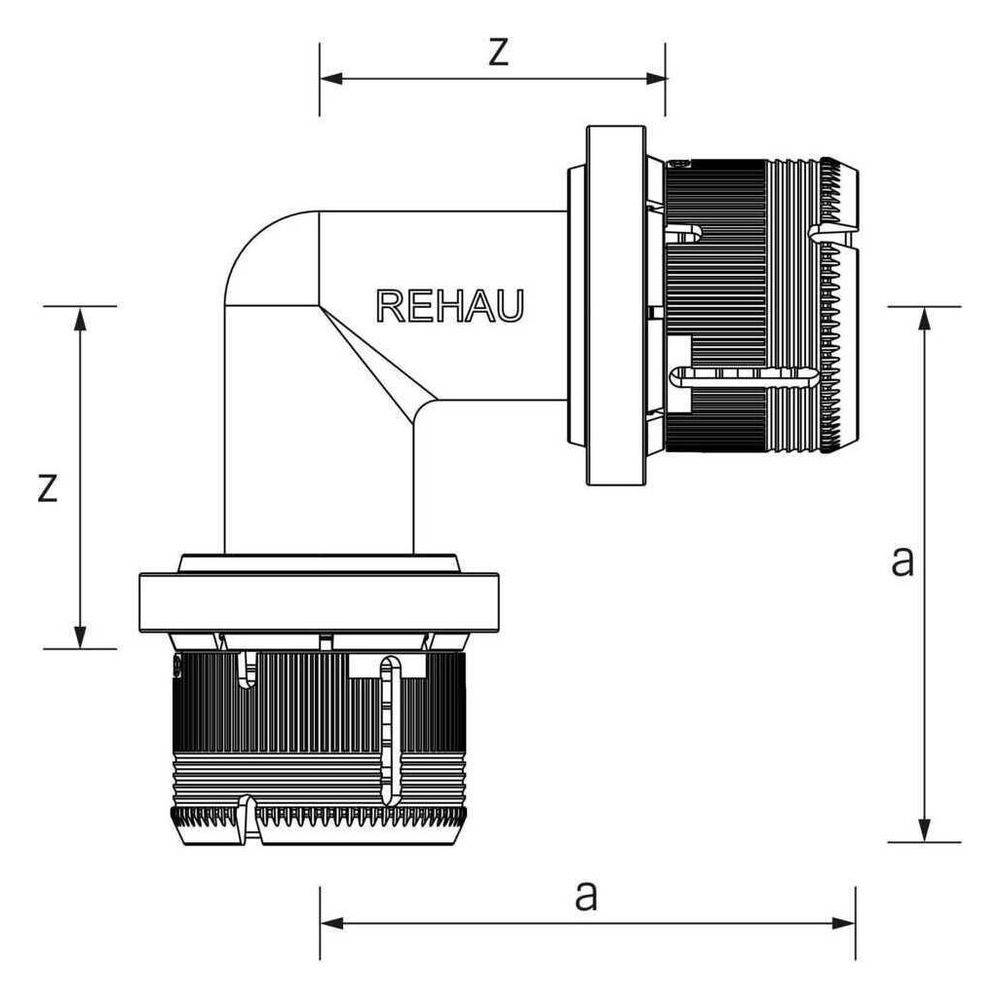 REHAU Winkel, 25-25, 90 Grad, FASTLOC, EX+, 1 Stk.