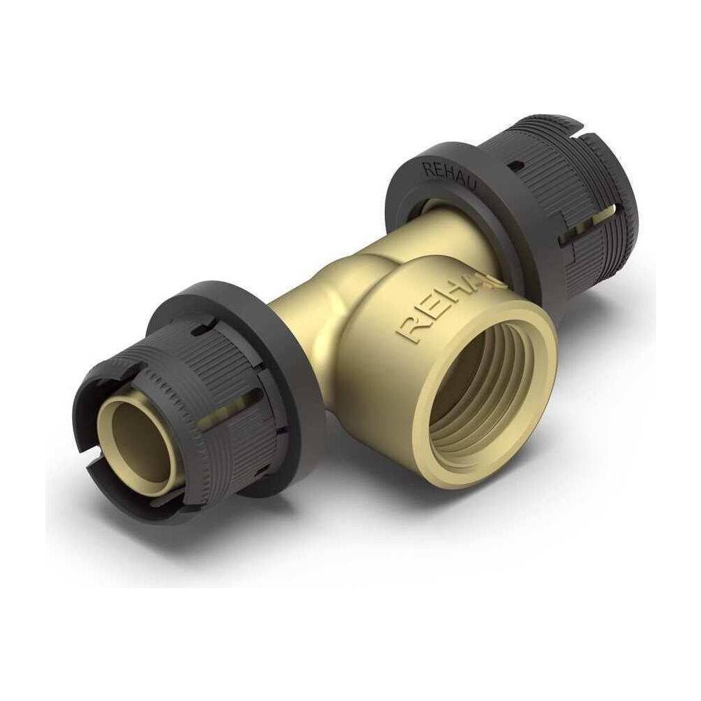 Rehau T-Stück Fastloc EXplus, Messing, 25mm x Rp 3/4"