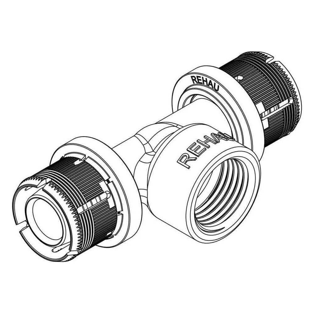 Rehau T-Stück Fastloc EXplus, Messing, 25mm x Rp 3/4"