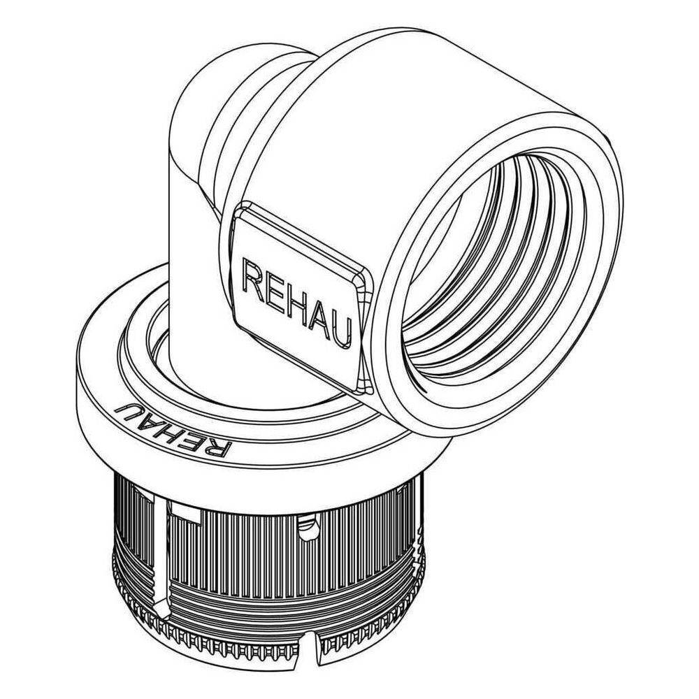 Rehau Winkelübergang Fastloc EXplus, 20mm x Rp 3/4", Messing