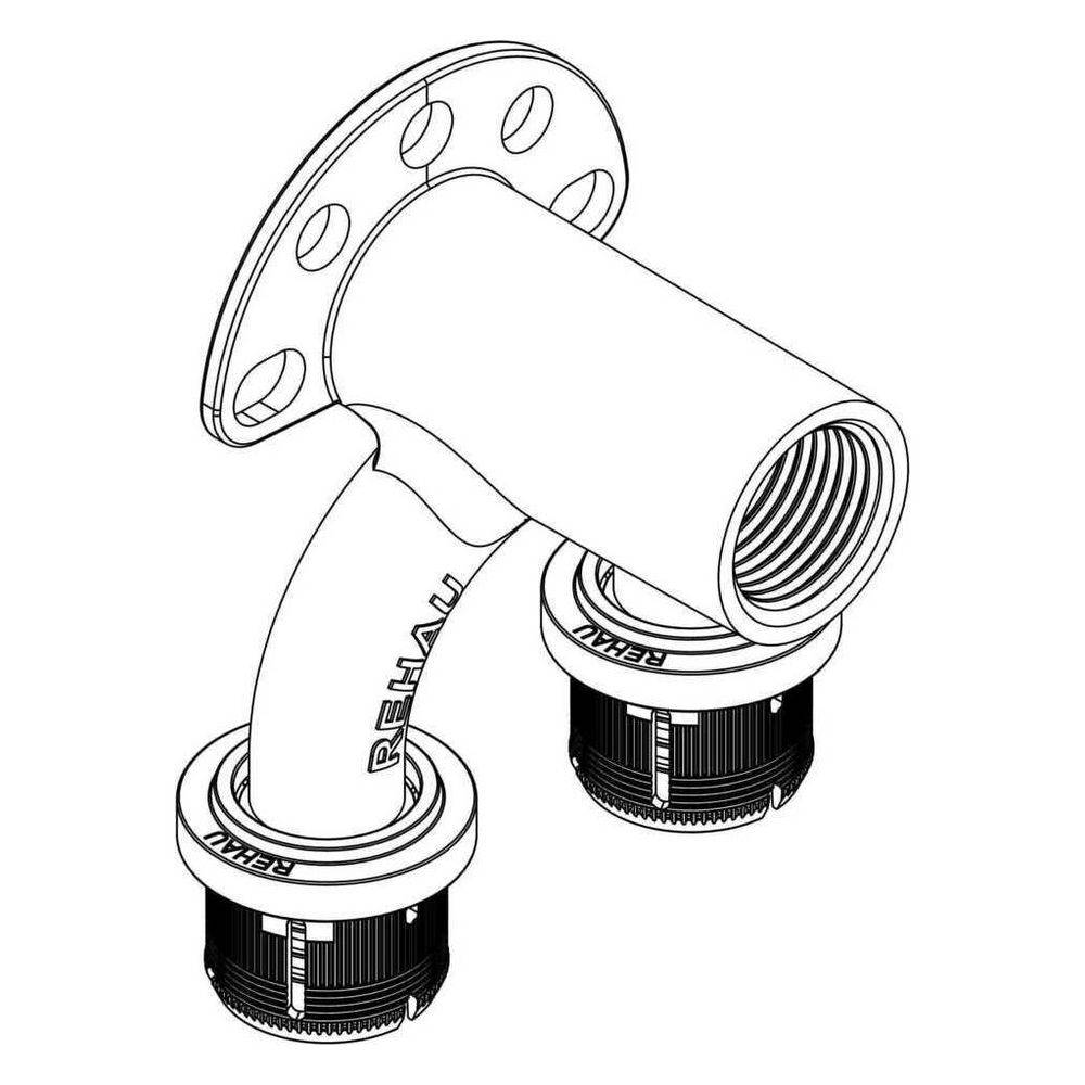 REHAU Doppel-Wandwinkel, 20 mm, Rp1/2, 20 mm, FAST EX+, 1 Stk.