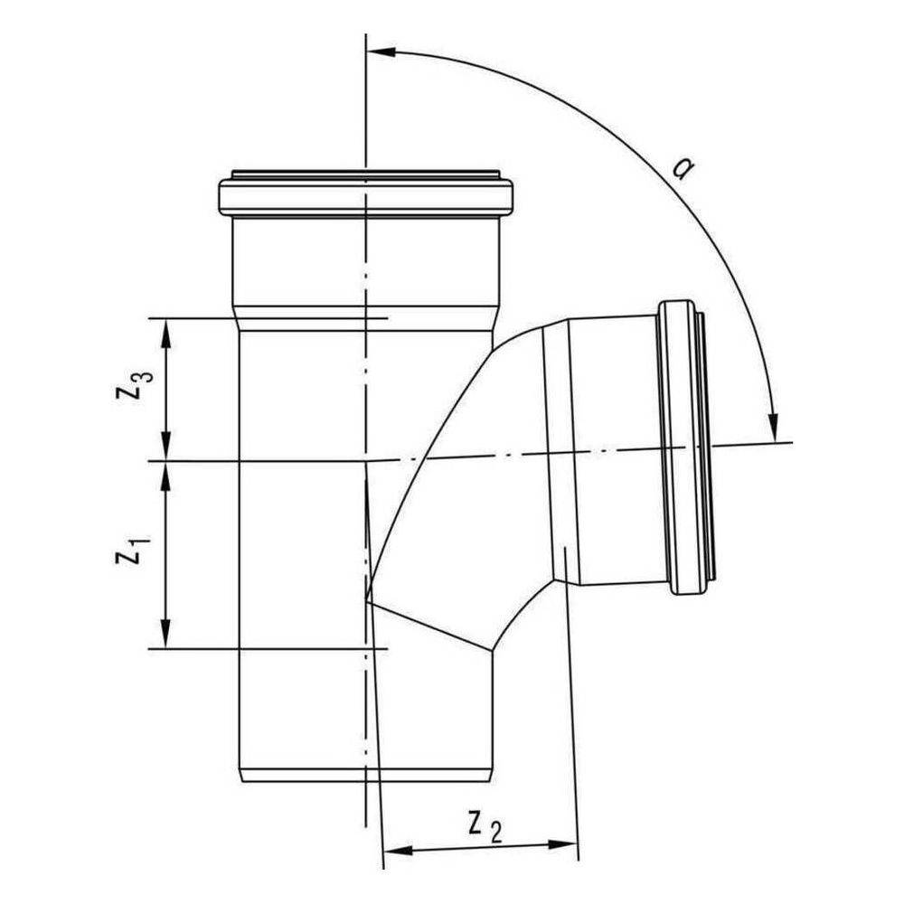 REHAU RAUPIANO PLUS Einfachabzweig, DN 110/110, 87 Grad, max. Durchfluss, 1 Stk.