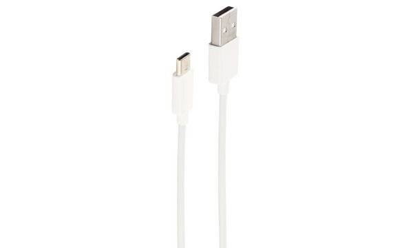 USB Lade-Sync Kabel, USB A Stecker auf USB-C Stecker, 2.0, ABS, weiß, 1,0m