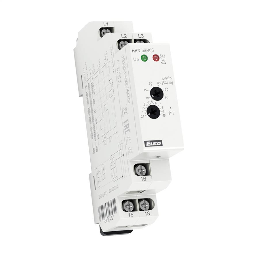 ELKO EP HRN-56/208V Spannungsüberwachungsrelais, Phasenfolge & -ausfall, 3-Phasen