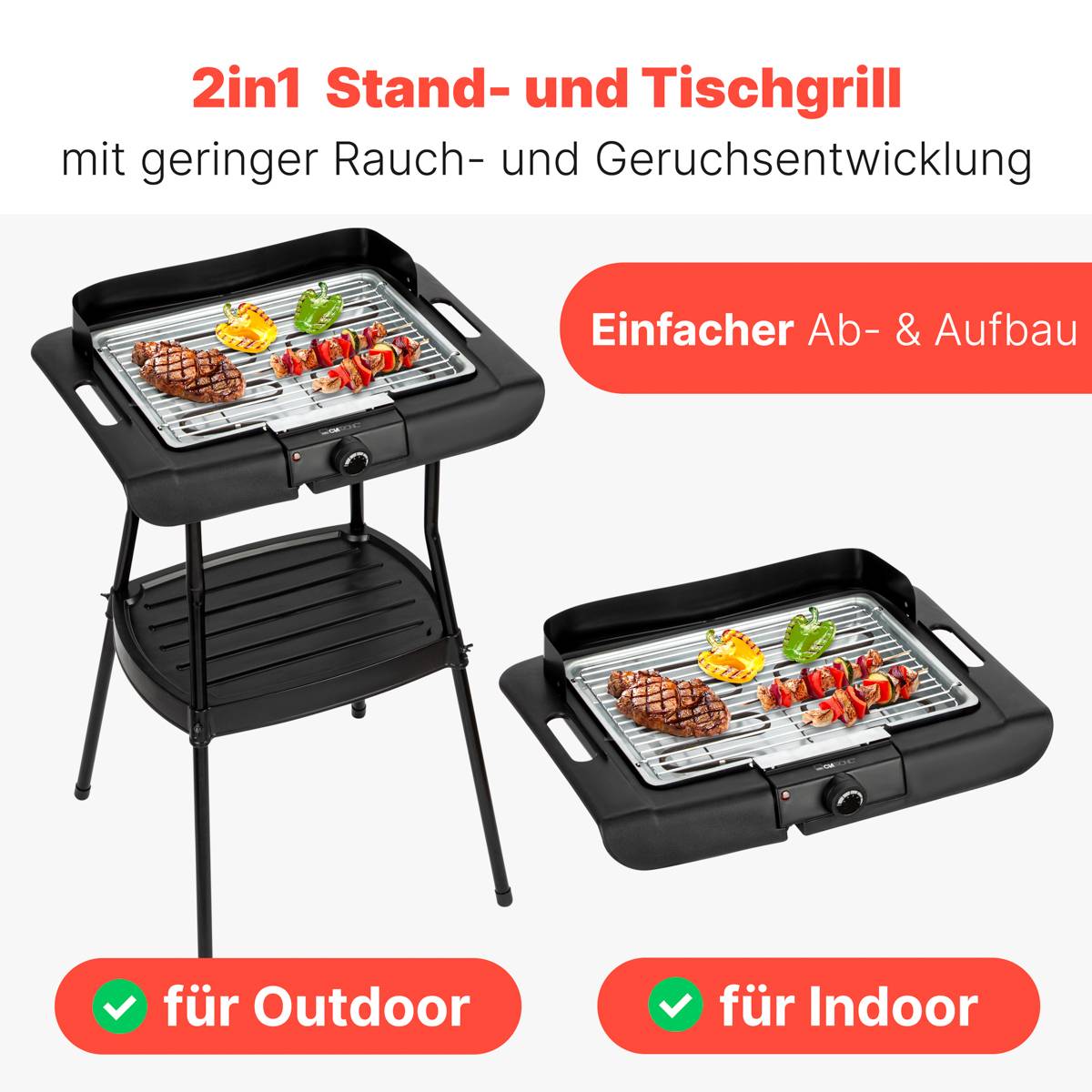 Clatronic Barbeque-Standgrill BQS 3842 schwarz