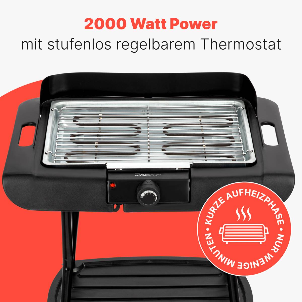 Clatronic Barbeque-Standgrill BQS 3842 schwarz
