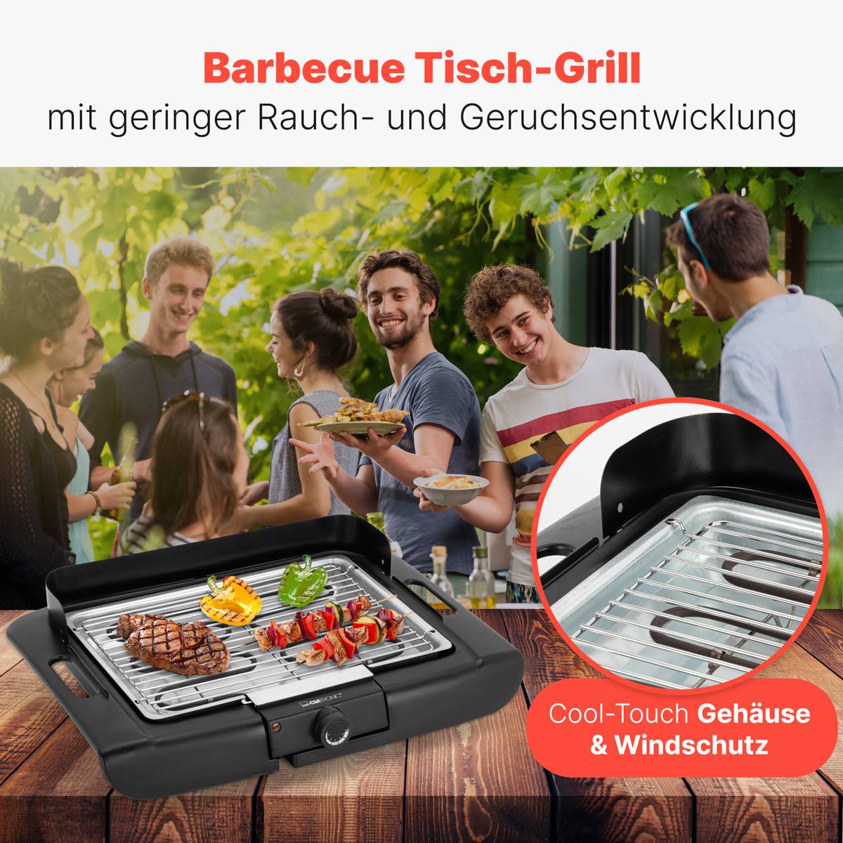 Clatronic Barbeque-Tischgrill BQ 3841 schwarz