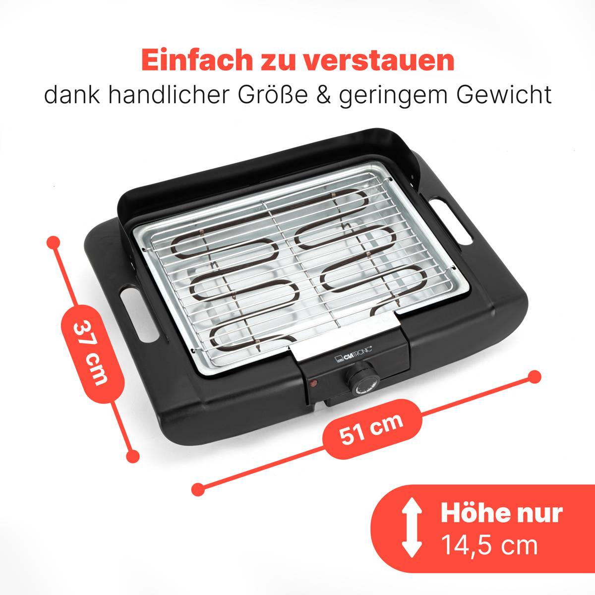 Clatronic Barbeque-Tischgrill BQ 3841 schwarz