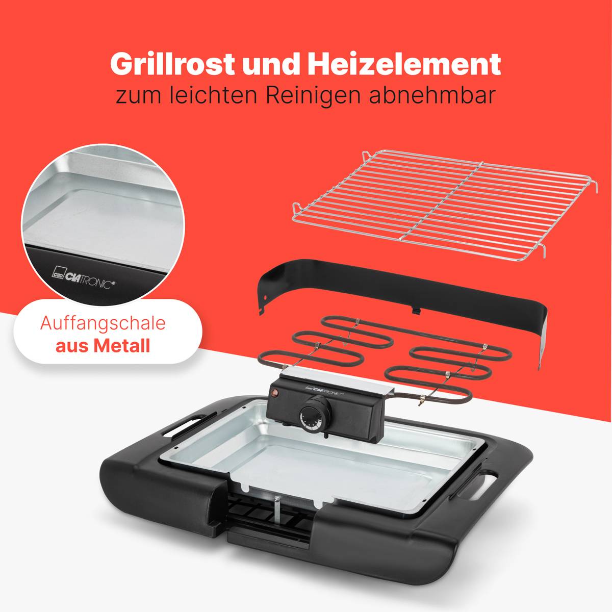 Clatronic Barbeque-Tischgrill BQ 3841 schwarz