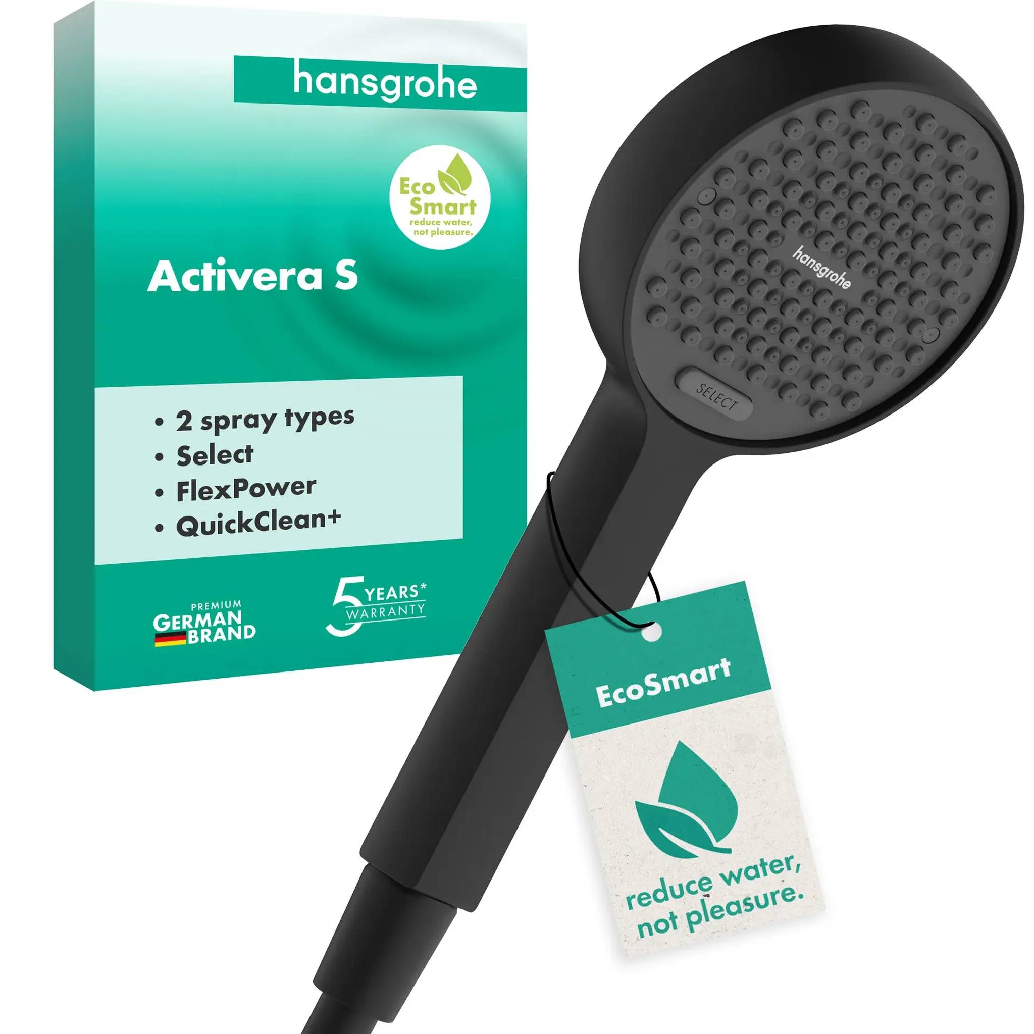 hansgrohe Activera Select S Handbrause 95 2jet EcoSmart, Mattschwarz