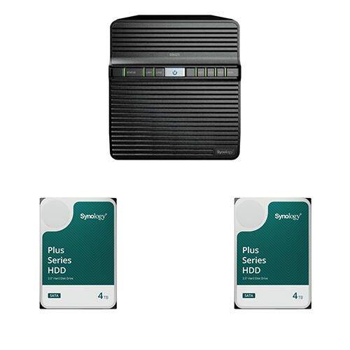 DiskStation DS423 4 Einschübe NAS-Server Leergehäuse + 2x Plus 3.5"" SATA 6Gb/s Festplatte 4 TB (8TB)