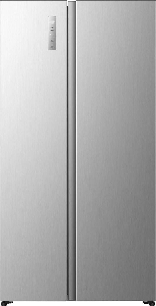 Hisense Side by Kühlschrank RS3P538NAIE BK770, Integriert/Freistehend, Edelstahl, 2 Tür(en), Berührung, An Tür, 534 l