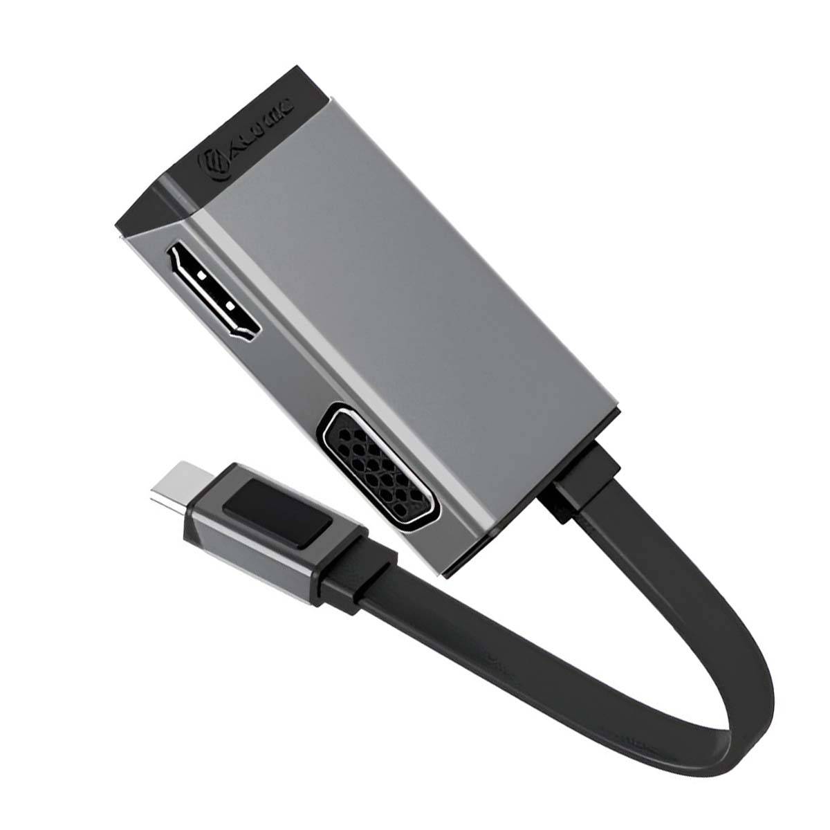 USB-C / HDMI-/VGA-Adapter 2-in-1 4K 60 Hz Grau