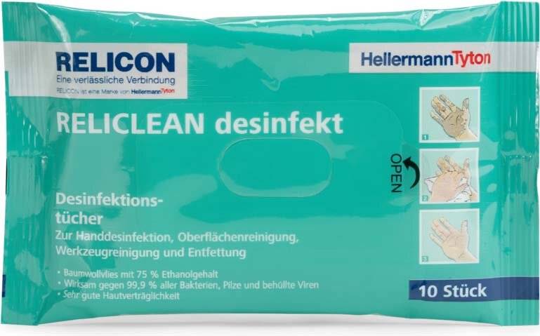 HellermannTyton Feuchttücher Reliclean RELides-CO-WH (VE10) 310 mm, 270 mm