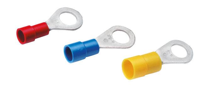 Cimco 180024, Ring-Terminal, Kupfer, Gerade, Rot, Verzinntes Kupfer, Polyamide (PA)