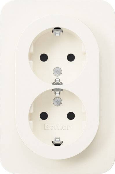 Berker Doppelsteckdose SCHUKO R.1 polarweiß glänz. 47592089