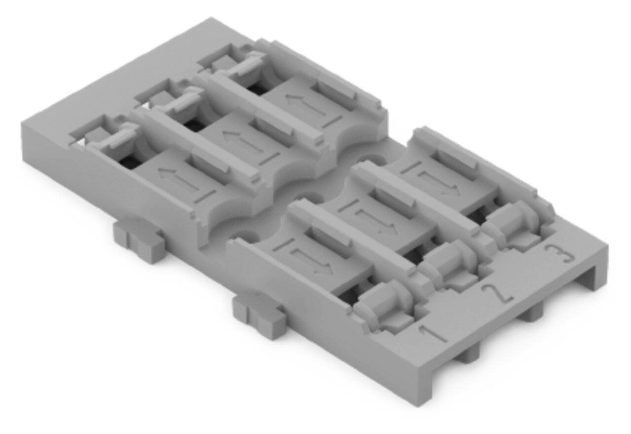 Befestigungsadapter 3-fach 221-2523 für Durchgangsverbinder mit Hebel grau