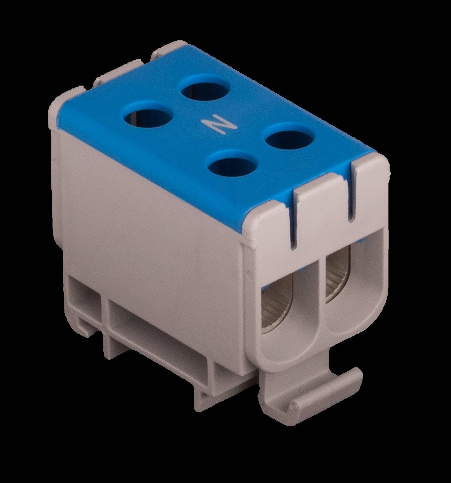 Pollmann Universalklemme, AL/CU, 2-fach, blau, 4 Klemmstellen, 6 - 50mm², 1 Stk.