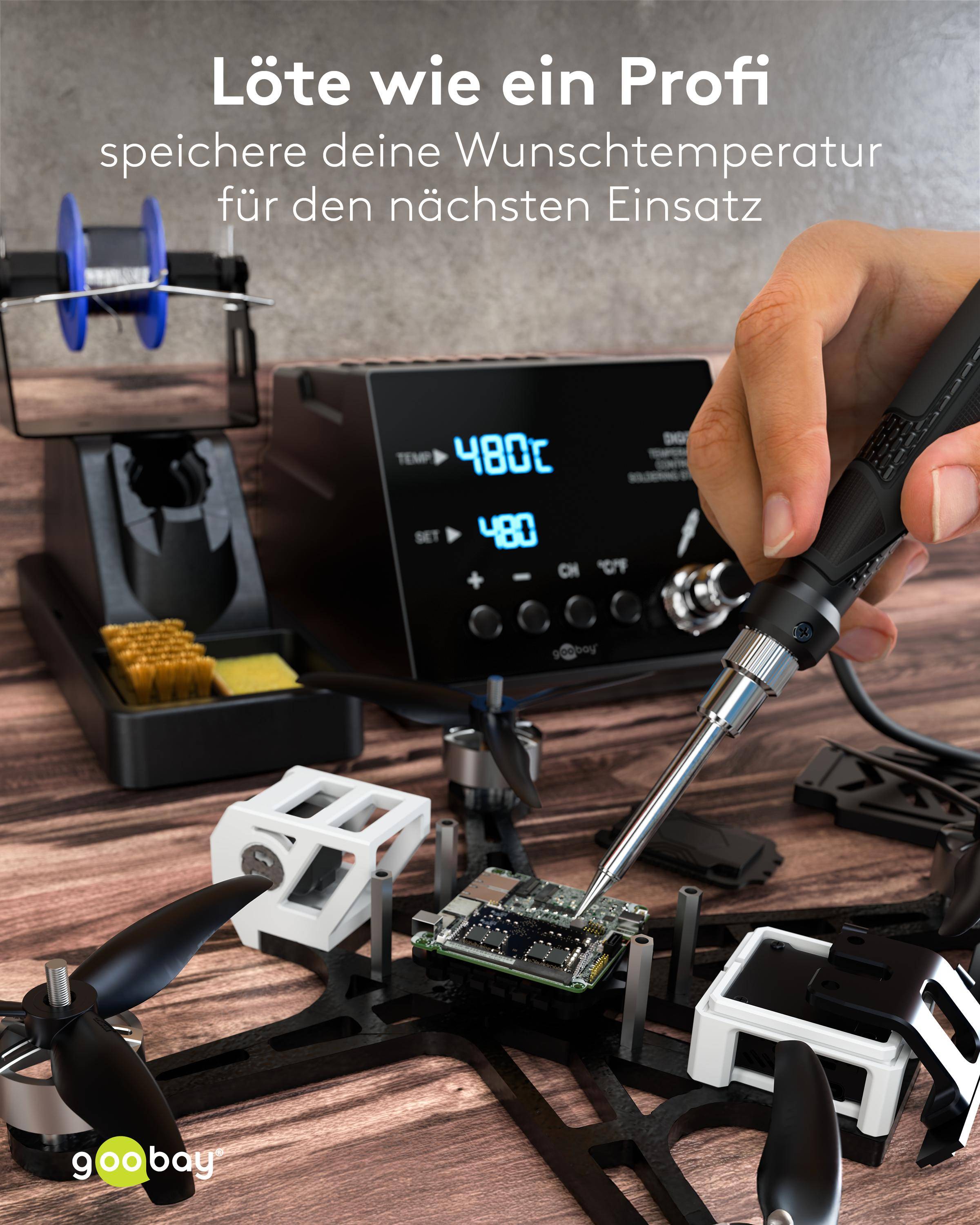 GOOBAY Digitale Lötstation, 78624, 70 W, 480 °C