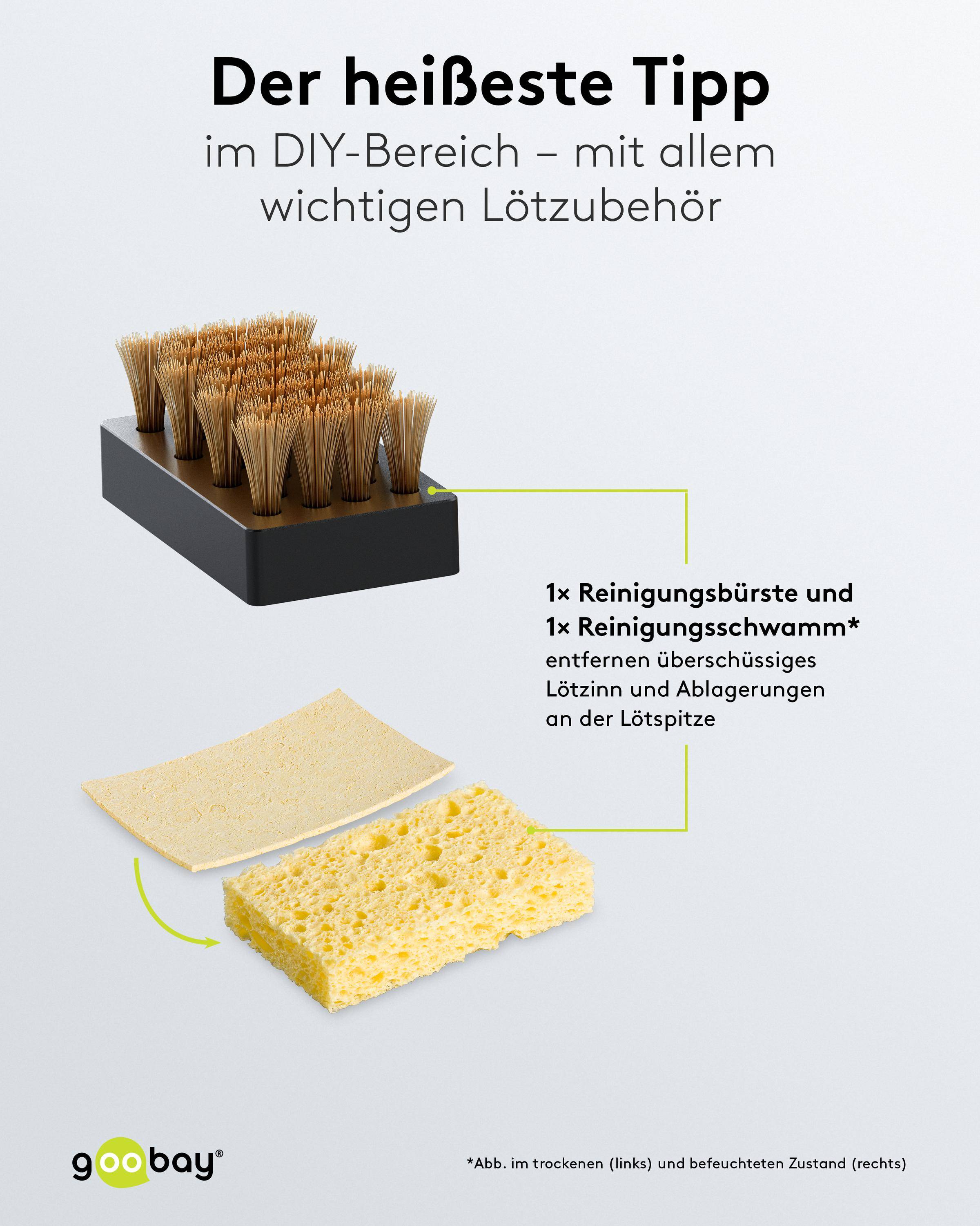 Goobay 78624 Digitale Lötstation 70 W, Lötstation Set, 160–480 °C, LED-Display, Lötkolben, Speicherfunktion