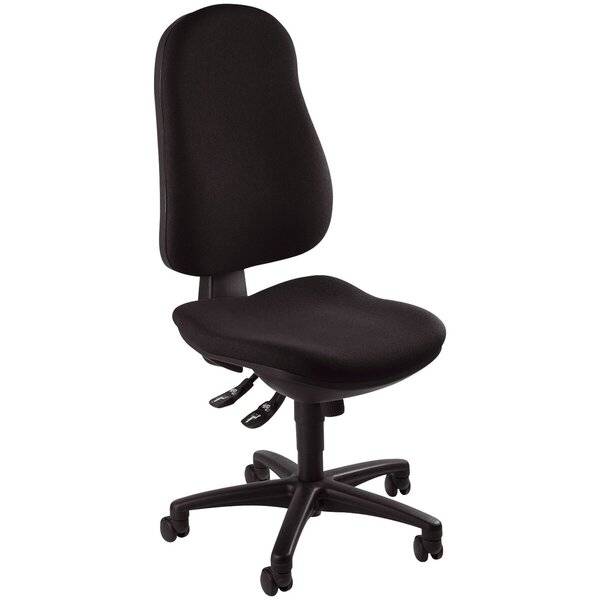 Bürodrehstuhl Support SY ohne Armlehnen - schwarz Sicherheitsdoppelrollen für al.