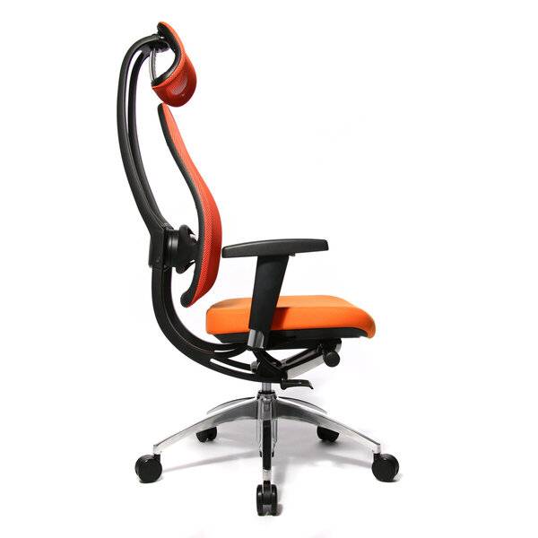 Drehstuhl Open Art 10 Netz - orange mit Armlehnen weiche Rollen.