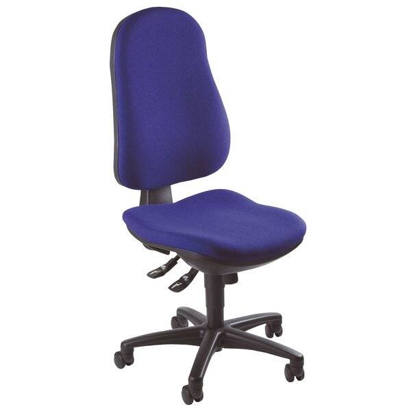 Bürodrehstuhl Support SY ohne Armlehnen - royalblau Sicherheitsdoppelrollen für.