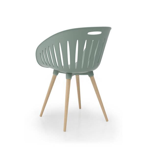 Schalenstuhl Outdoor ohne Armlehnen olive / buche 2 Stück.