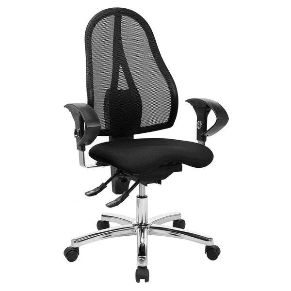 Drehstuhl Sitness 15 - schwarz Armlehnen Universalrollen.