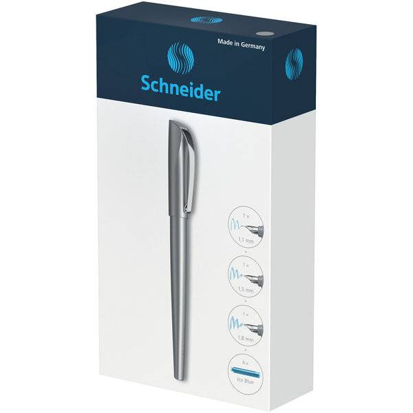 Schneider Schreibgeräte Callissima Gift Box, Anthrazit, Kartuschenfüllsystem, Zitrone (Farbe), Fein, Beidhändig, Geschen