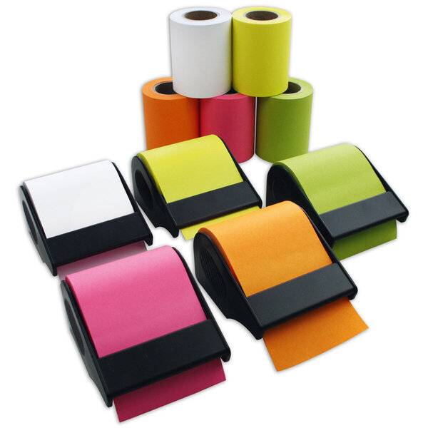 Haftnotiz Rolle Dispenser - 15 tlg. 60 mm x 10 m brillant sortiert.