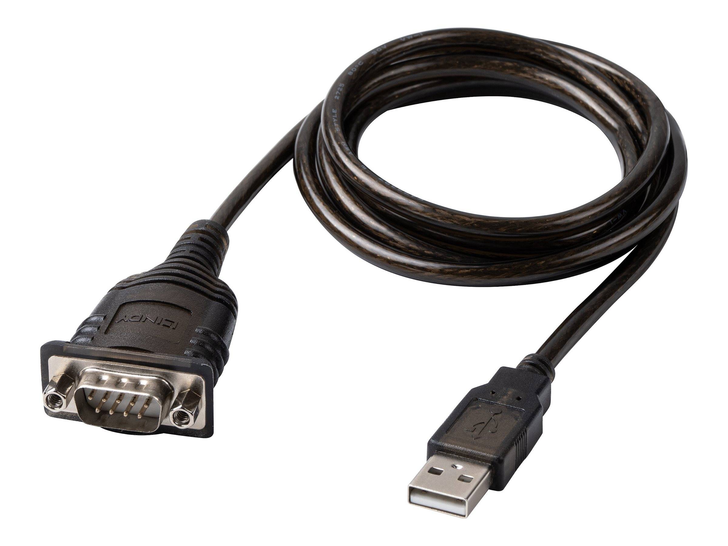 Lindy Kabel seriell - USB männlich zu RS-232 männlich1.5 m - Grau transparent -