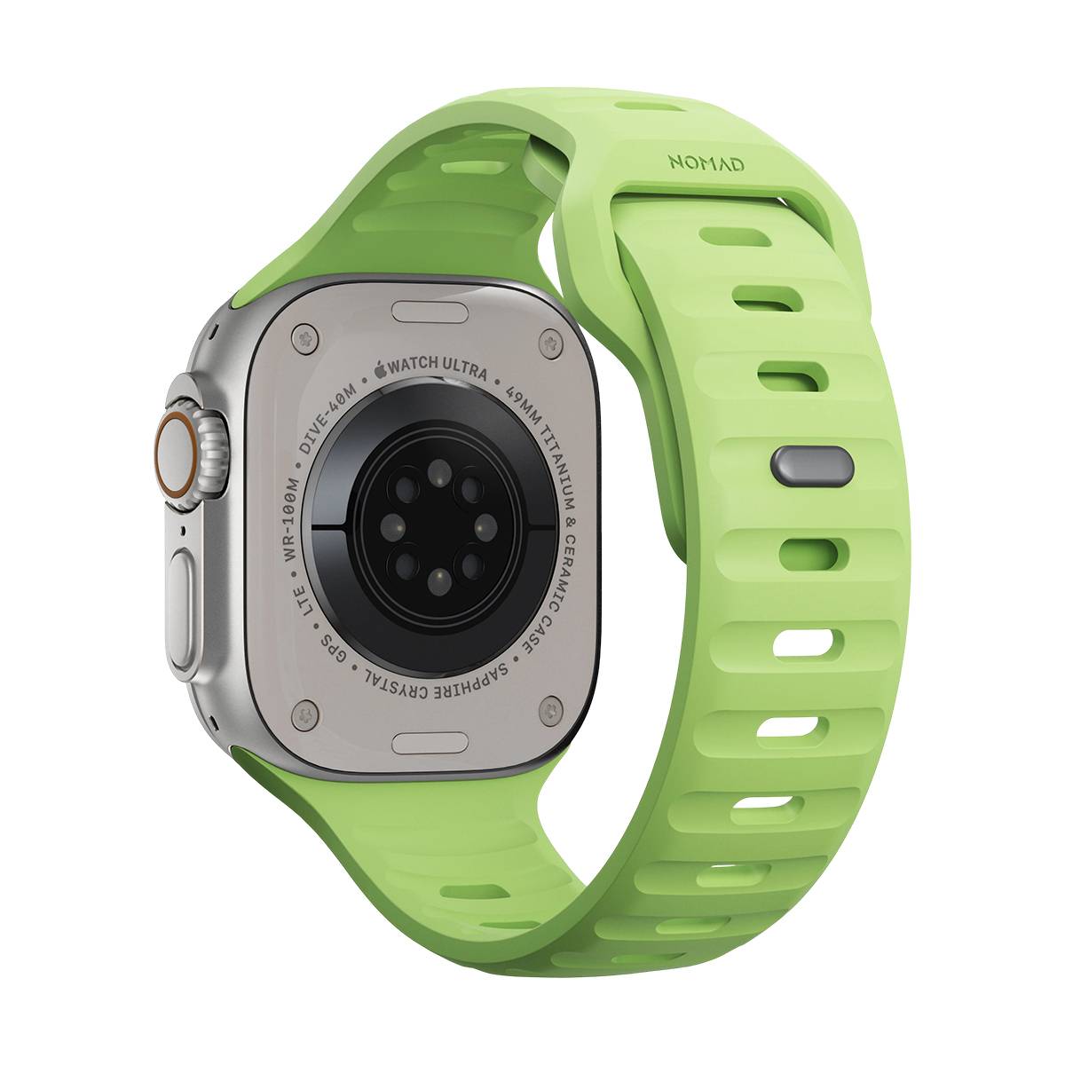 Nomad Sport Band, Band, Smartwatch, Hellgrün, Apple, Ultra / 46mm, Gummi