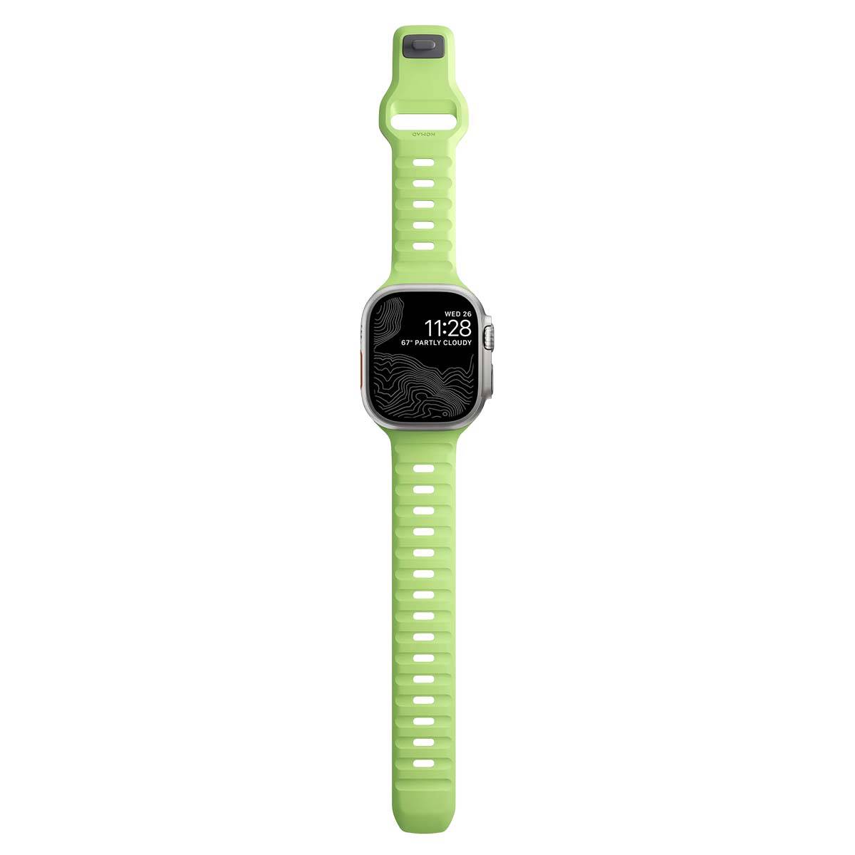 Nomad Sport Band, Band, Smartwatch, Hellgrün, Apple, Ultra / 46mm, Gummi
