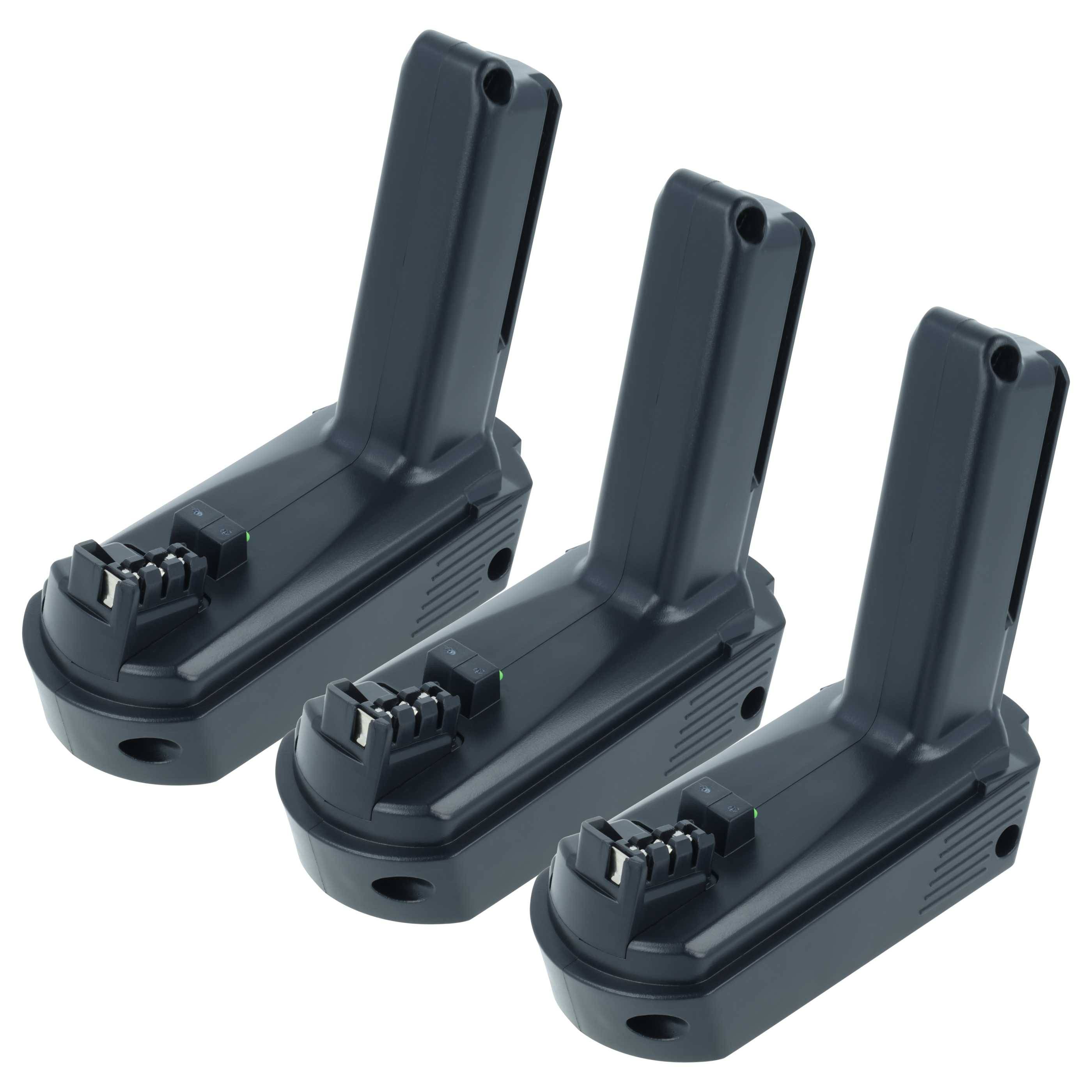 vhbw 3x Akku Ersatz für Festool 500243, 498338, 498336, 498616, 498339, 500184, 498642 für Werkzeug (1500 mAh, Li-Ion