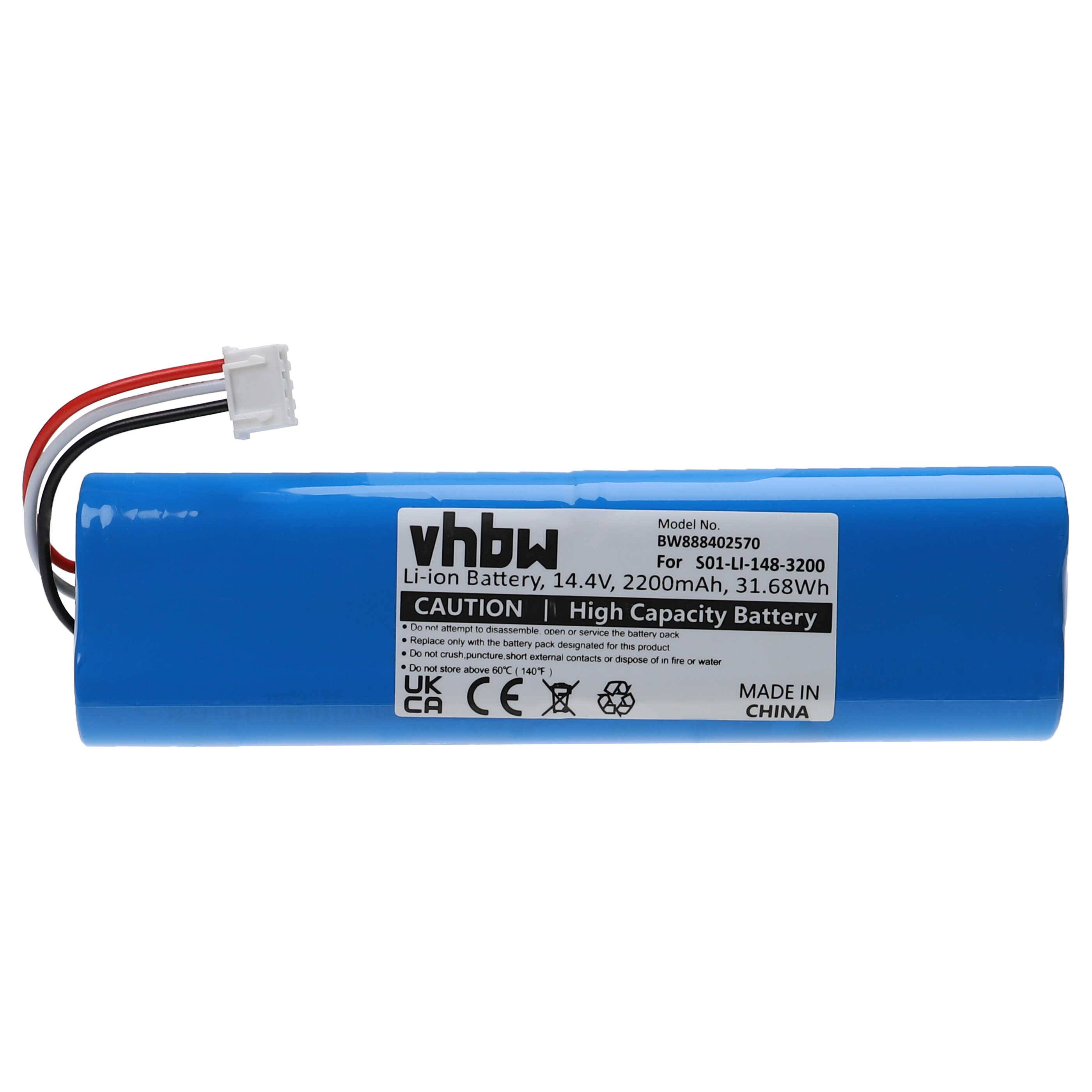 vhbw Akku kompatibel mit Eurovacs Deebot DG36, DG70, N5 Neo, N5 Power, N8 Pro, N5 Fun, N5 Go, N5 Hero Staubsauger (2200