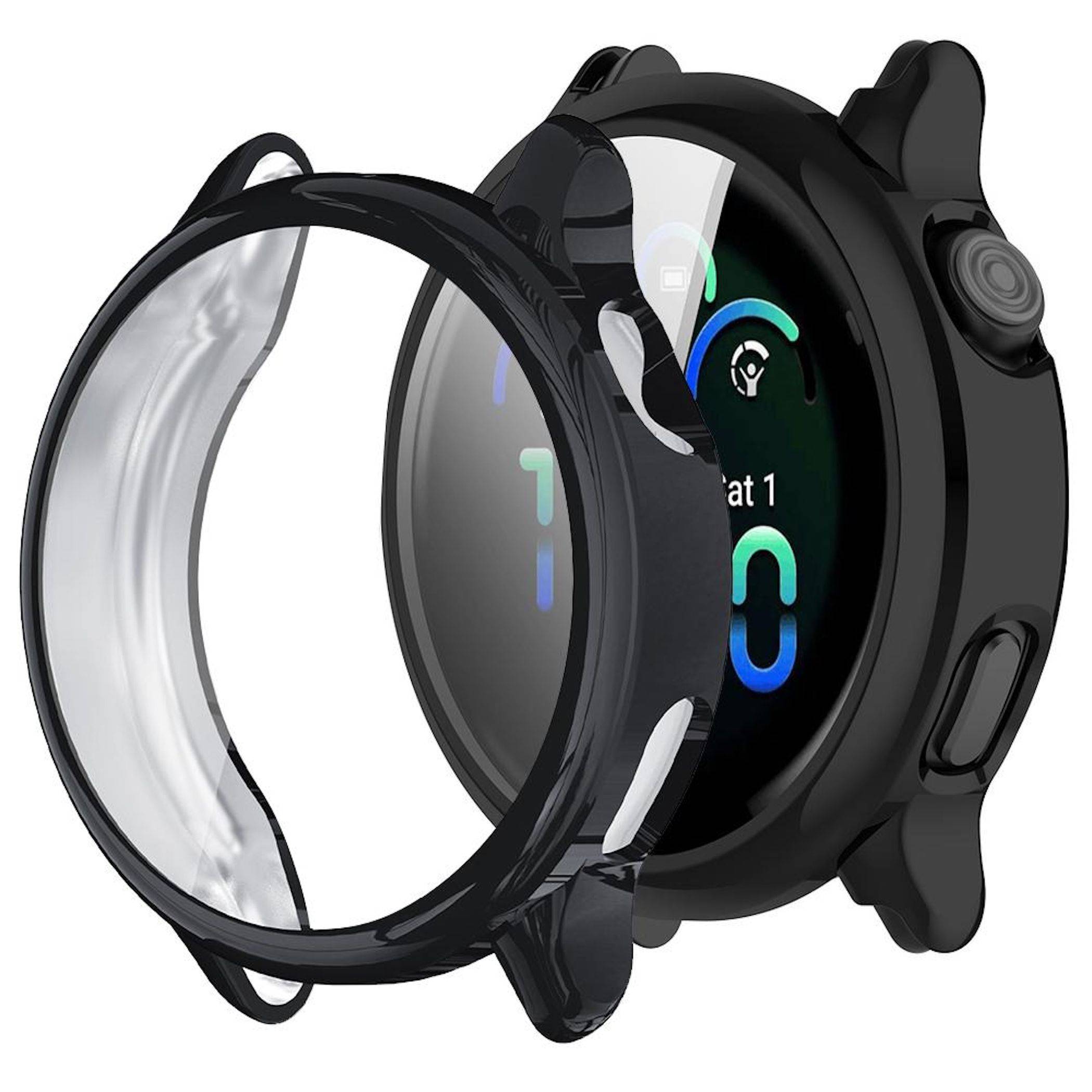 Für Garmin Vivoactive 6 Electroplated Full Cover TPU Schutz Hülle Schwarz