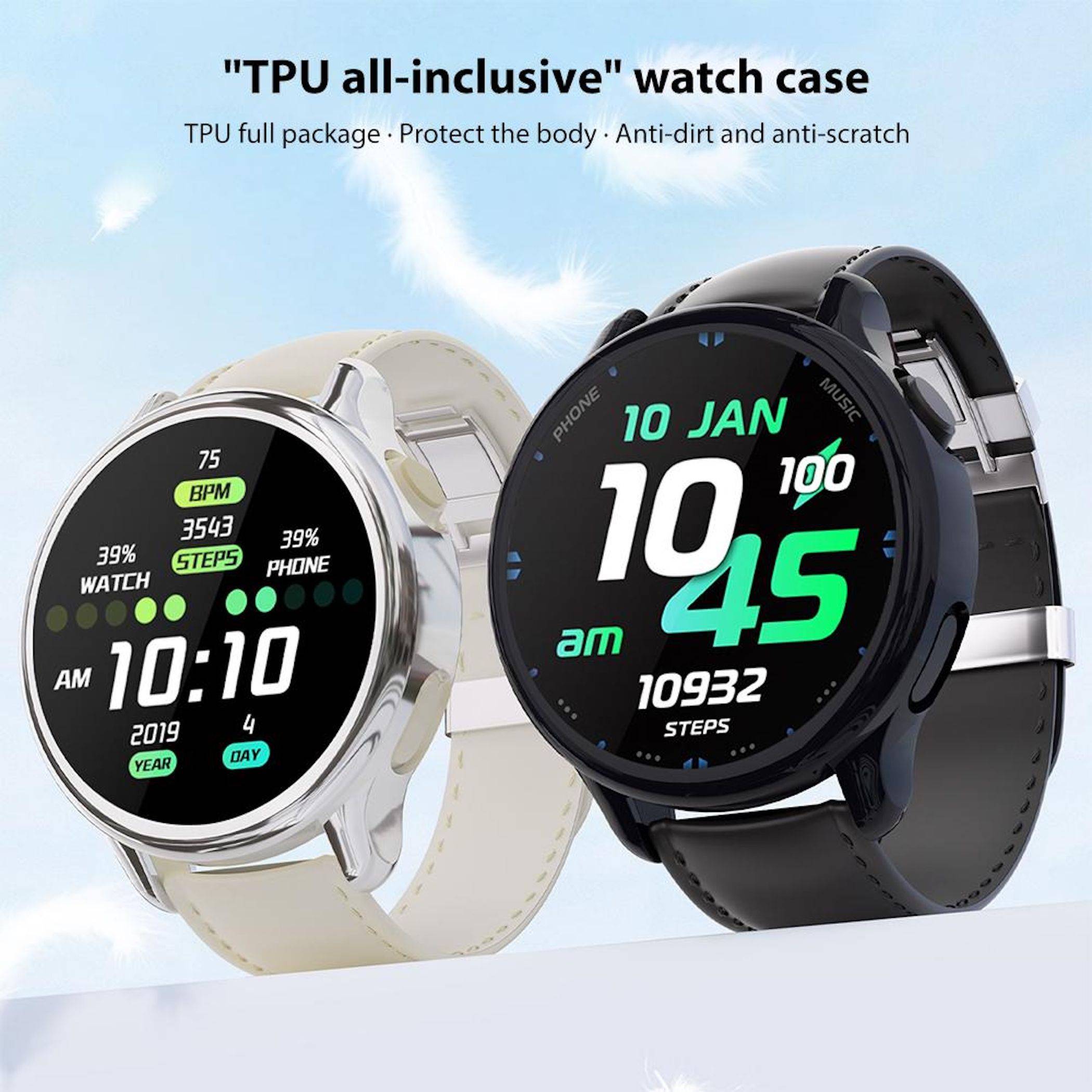 Für Garmin Vivoactive 6 Electroplated Full Cover TPU Schutz Hülle Schwarz