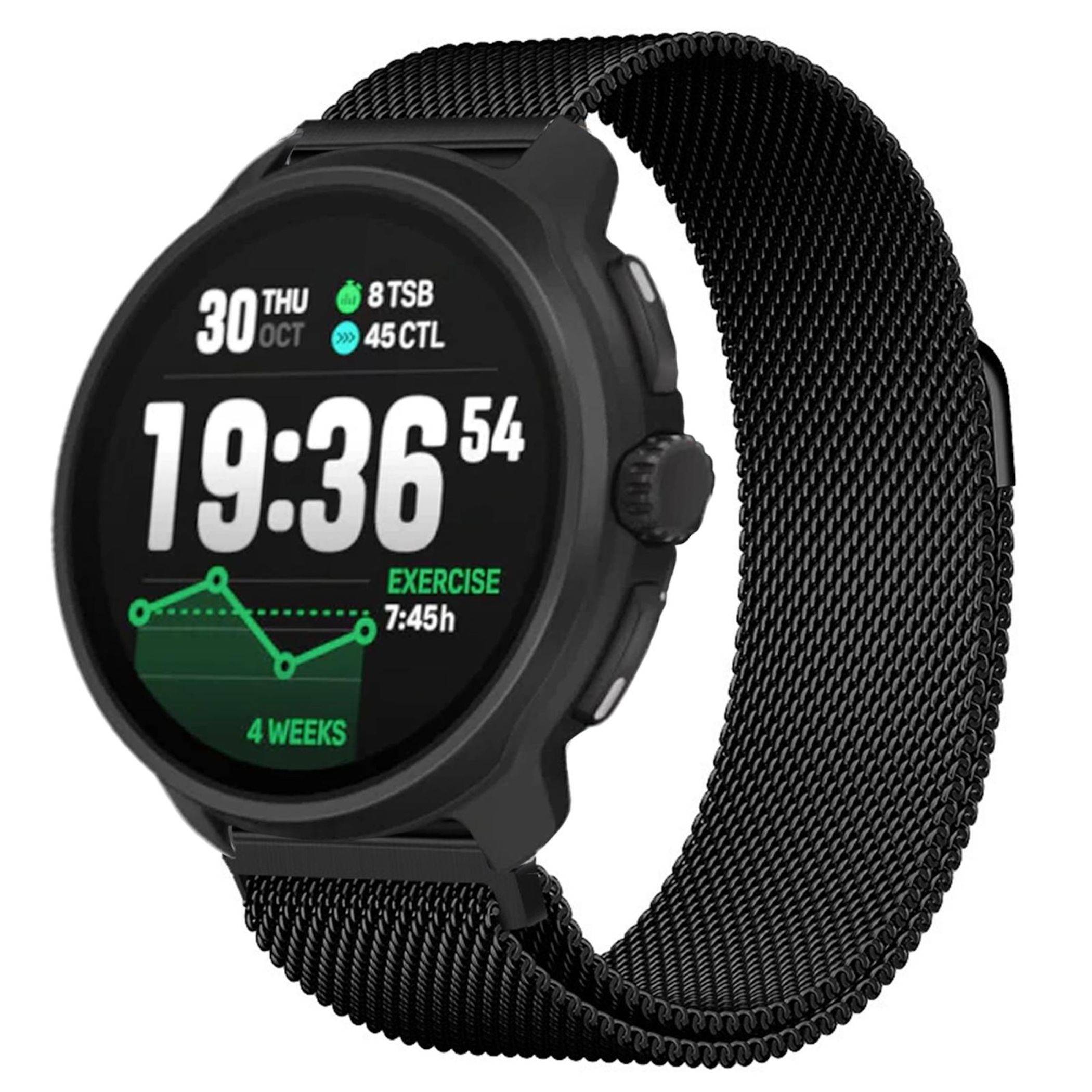 Milanese Magnet Edelstahl Armband für Suunto Race 2 Stahlgewebe Ersatz Schwarz