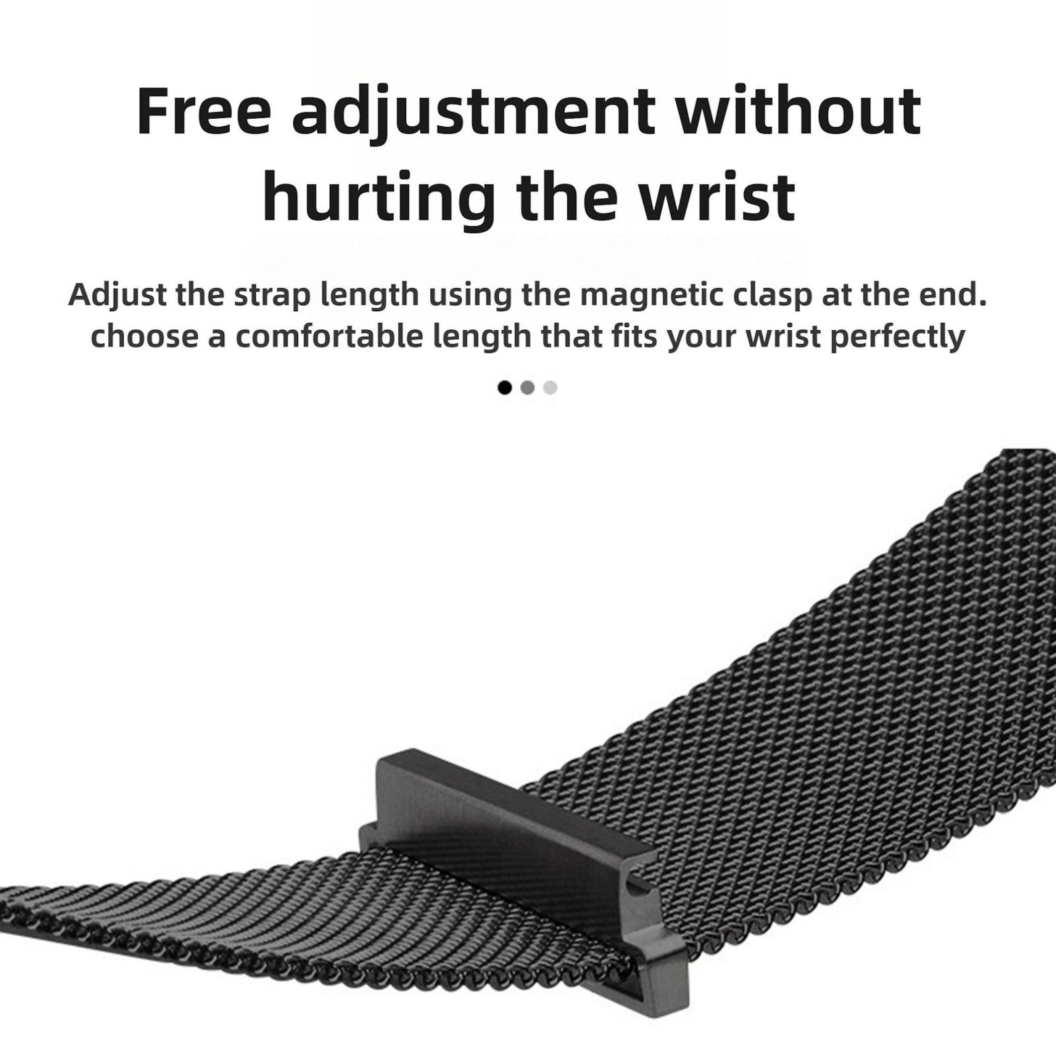 Milanese Magnet Edelstahl Armband für Suunto Race 2 Stahlgewebe Ersatz Schwarz