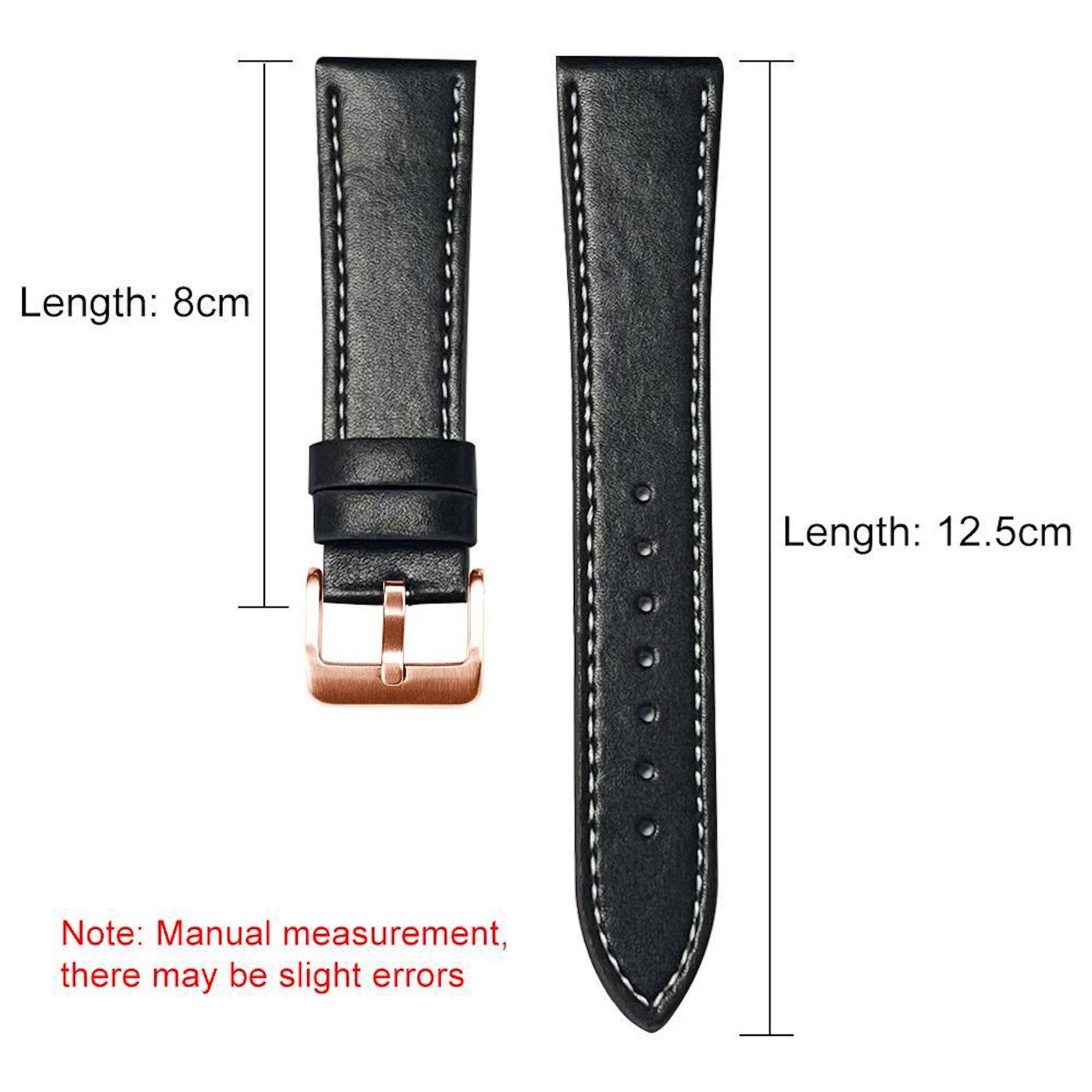 Kunstleder Armband für Garmin Fenix 8 / 7S / 6S / 5S 22mm Dornschließe Schwarz